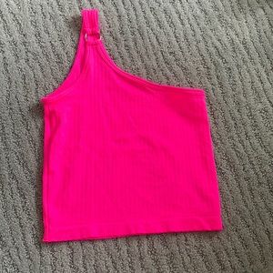 Suzette one shoulder hot pink tank top. Super cute and in perfect condition!
